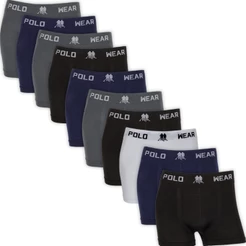 Kit 10 Cuecas Boxer Polo Wear Masculina Poliéster Sem Costura Confortável Macia Adulto Casual