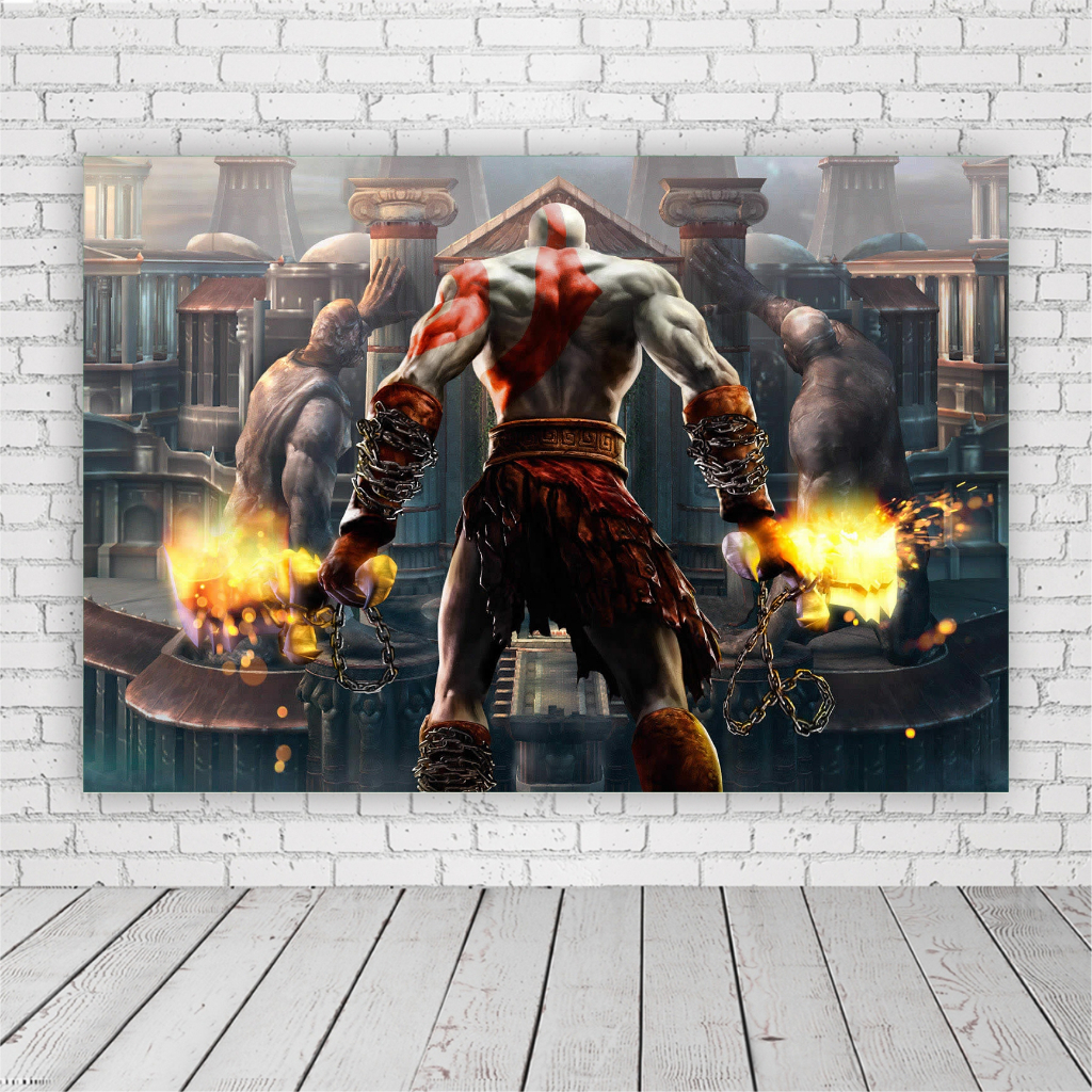 Painel de Festa em Lona 2x2m Personalizado em Lona Fosca - Kratos Deus da Guerra