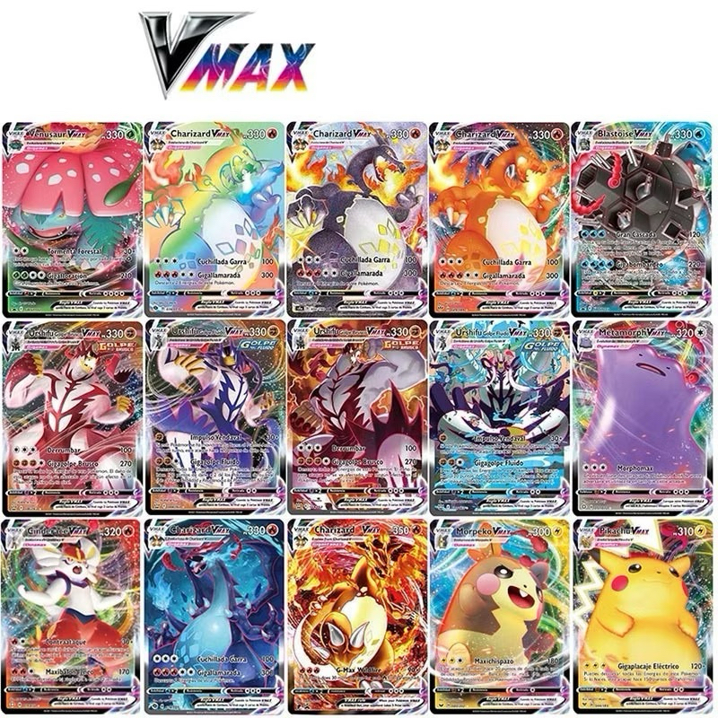 100pcs Cartas Pokémon Brilhante V/VMAX/VSTAR Card Novo Jogo De Cartas Para Crianças Brinquedos Infantis Sem Repetição