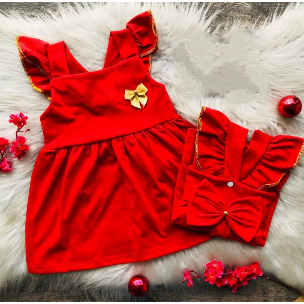 Vestido natal bebê especial ano novo papai noel