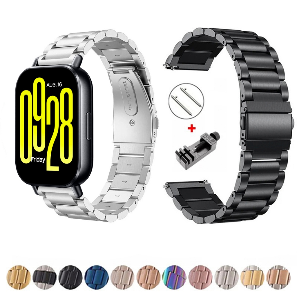 Pulseira de 22mm Metal Elos de aço inox para Redmi Watch 5 Active de Engate Rapido