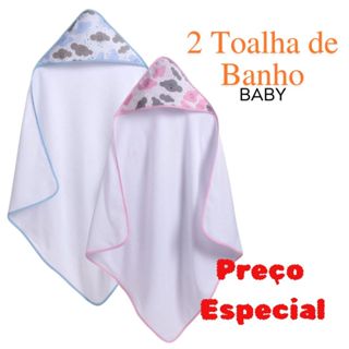 Kit 2 Toalha de Banho Felpuda para bebê 2 Unidades Menina Menino