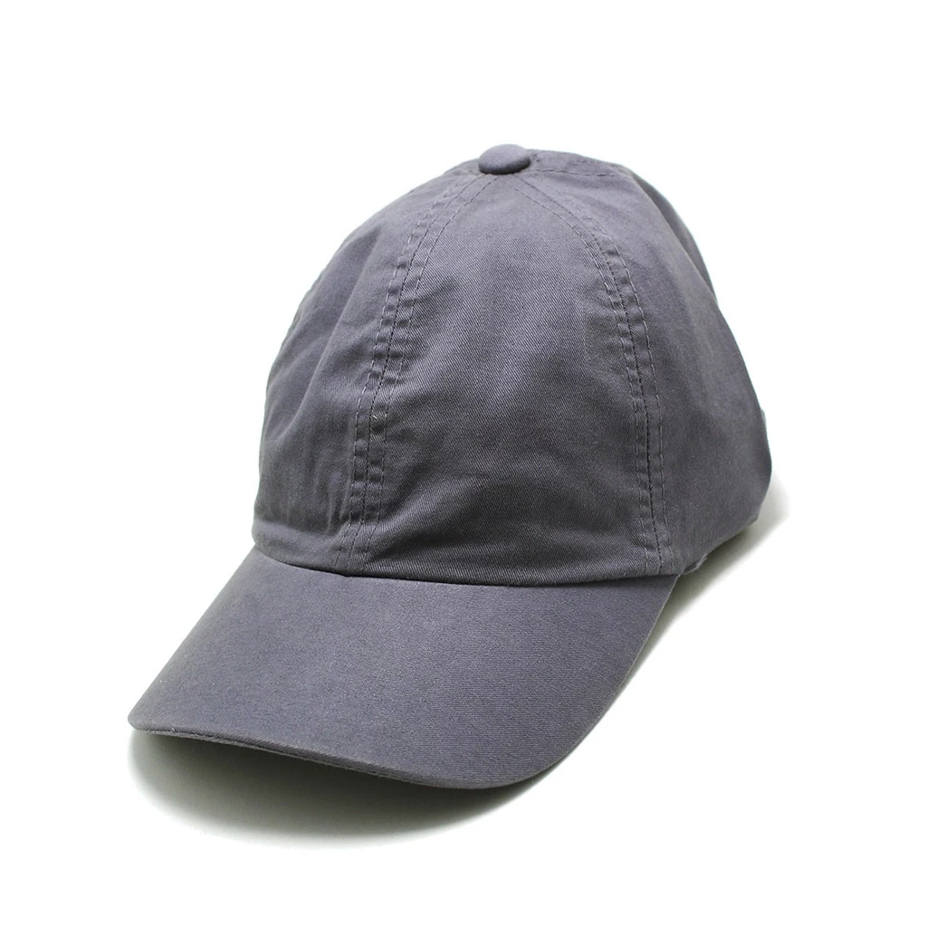 Boné Cinza Liso De Sarja Unissex Aba Curvada Com Regulagem