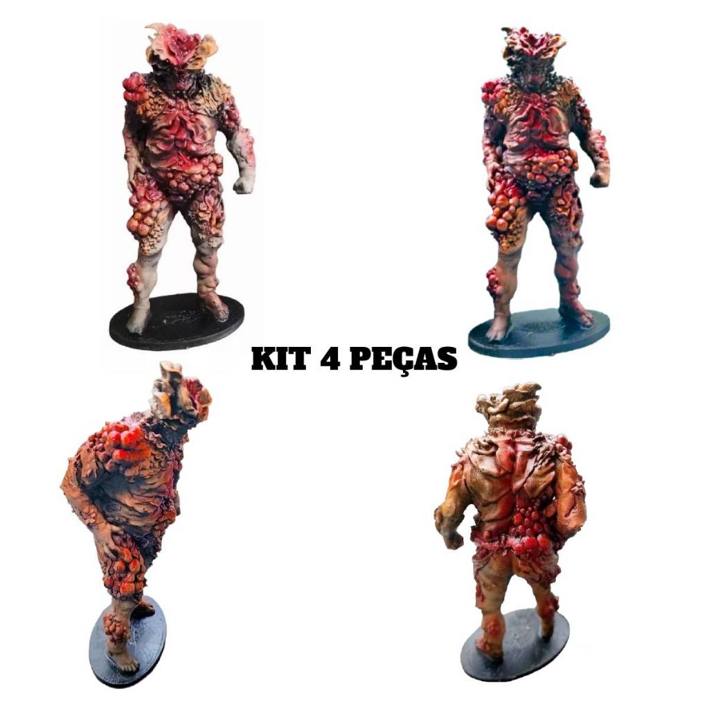 Boneco Colecionável Estátua Action Figure Kit 4 peças Estalador Baiacu Bloater The Last Of Us Resina