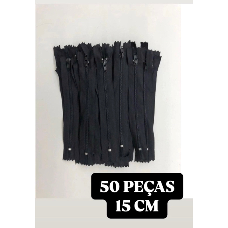 ZÍPER NYLON COMUM 15 E 18 CM PRETO em Oferta na Shopee