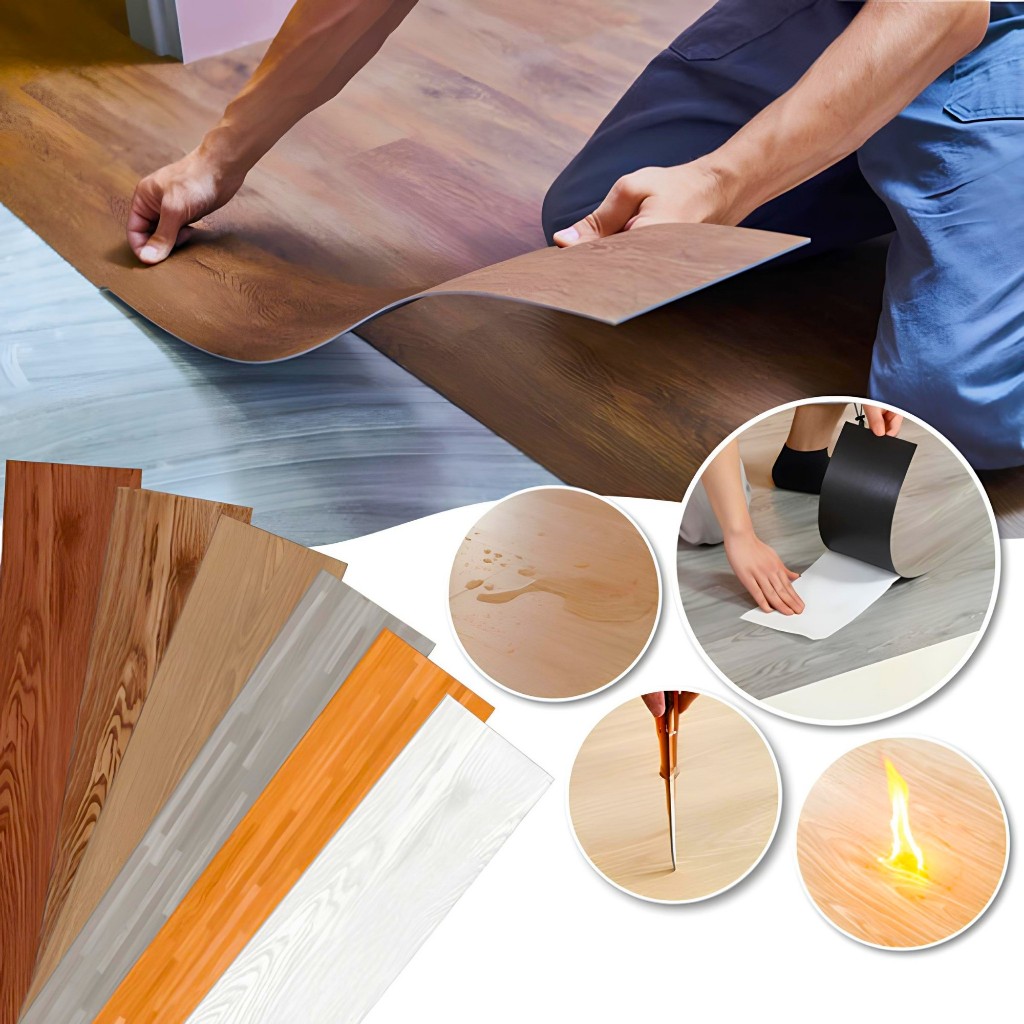 36PÇS Piso Vinílico 5㎡Autocolante Adesivo Madeira Régua Lavável Moderno Antiderrapante 91cm x 15cm