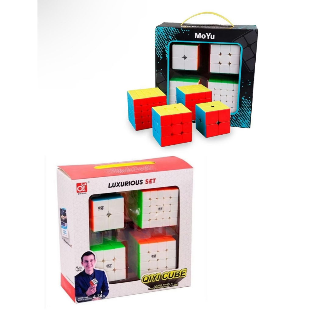 Cubo Mágico Kit Com 4 Unidades 2x2 3x3 4x4 e 5x5 Colorido Profissional Rubic Cube Profissional