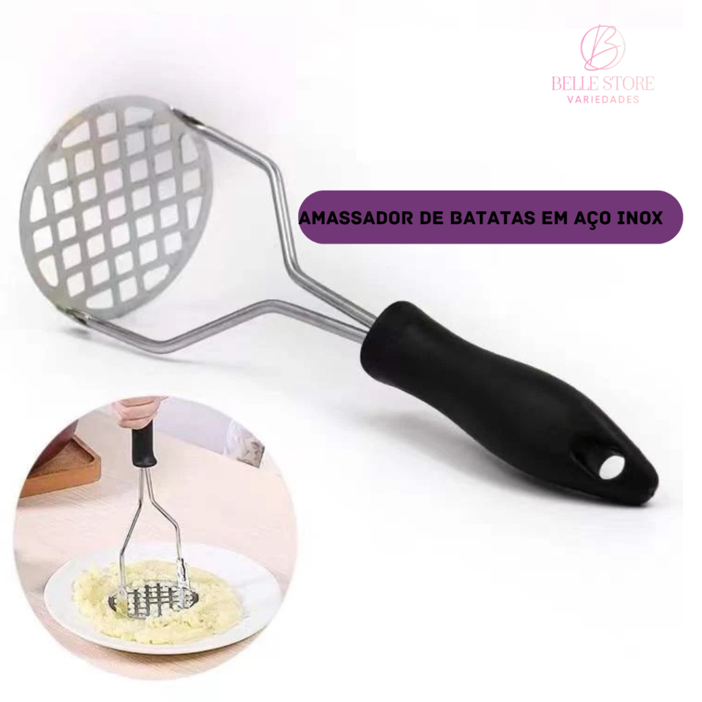 Amassador Espremedor De Batatas e Legumes Em Aço Inox Manual