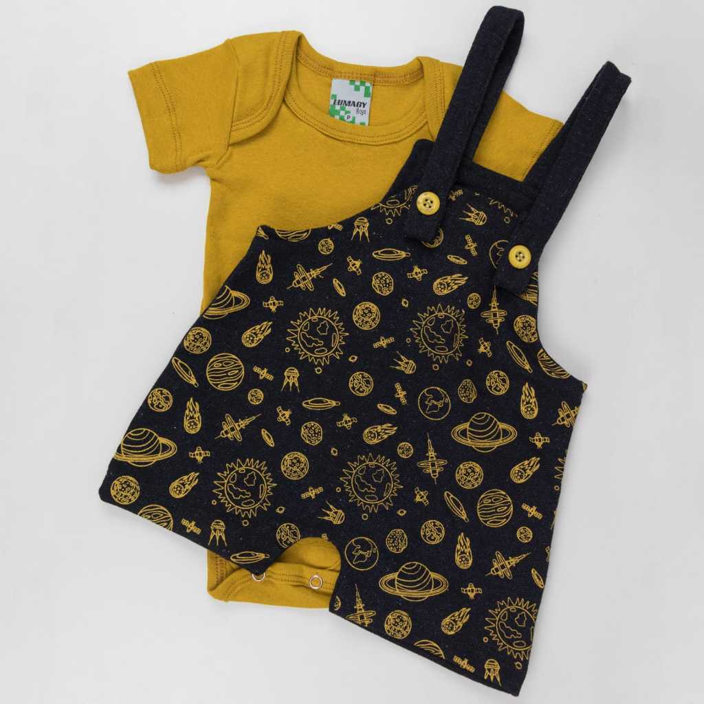 Conjunto Jardineira e body  Bebê menino Natal