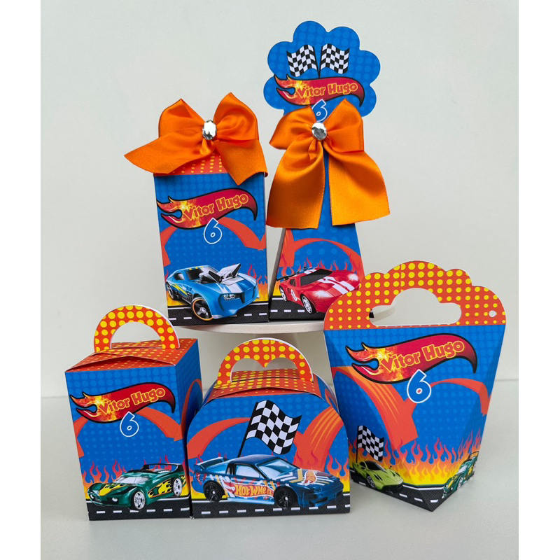 Personalizados Hot Wheels Pegue e Monte Carros Kit Festa Lembrancinha Caixinha (Informar Nome e Idade no Chat) em Oferta na Shopee