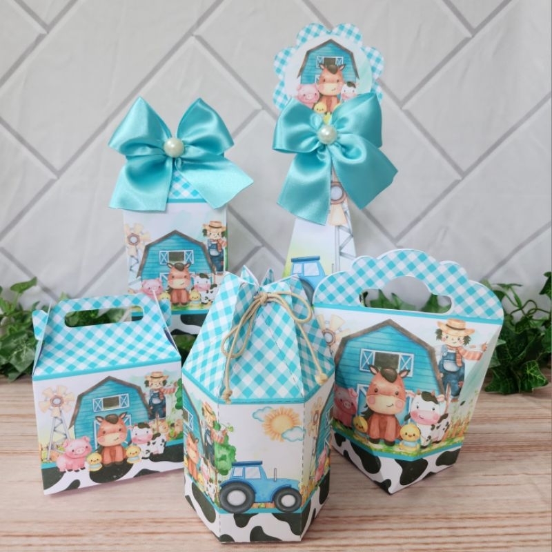 Fazendinha Azul Kit Personalizado l Kit Festa l Lembrancinha l Aniversario l Caixinhas Personalizadas l Festa Infantil