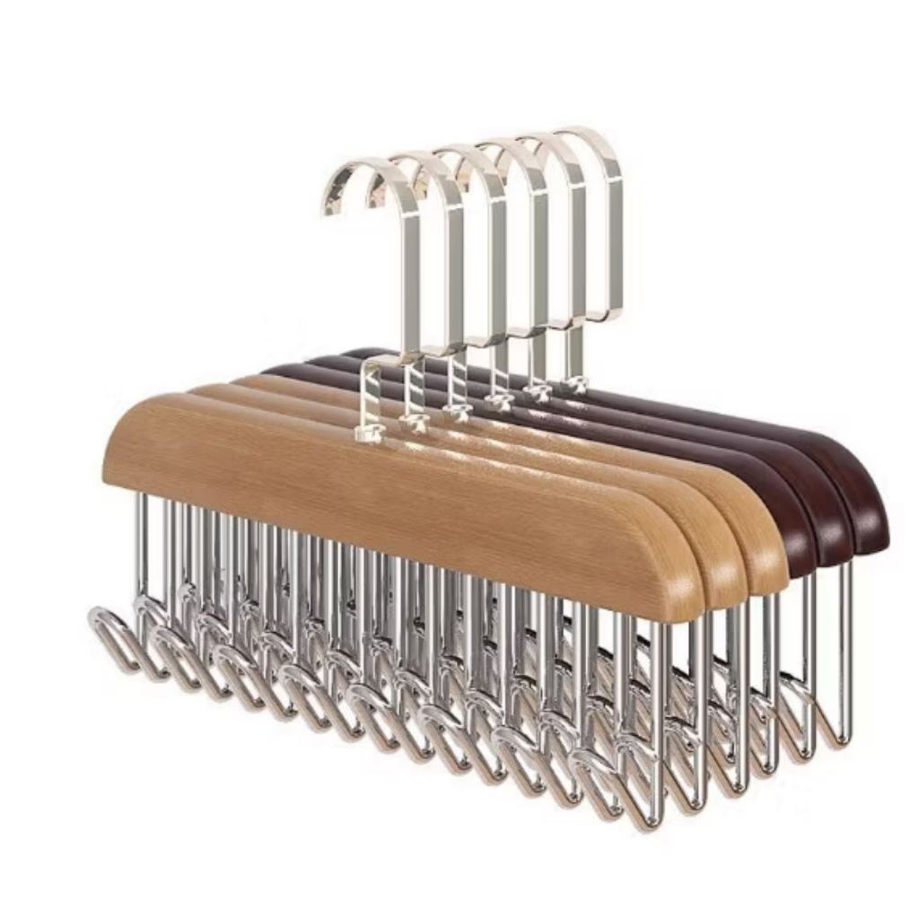Kit 2/4 Cabide de Madeira Para Cintos Gravatas Cacheco Sutiãs Colares Organizador Geral Com 8 Gancho em Oferta na Shopee