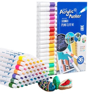 Kit 36 Cores - Caneta Colorida Cerâmica, Metal, Tecido, Brush Paint - Marcador Tipo Posca em Oferta na Shopee