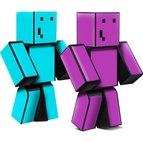 Kit 2 Bonecos Problems Melzinha 35cm Turma Do Problems Minecraft Gamers Skins Articulado Brinquedo