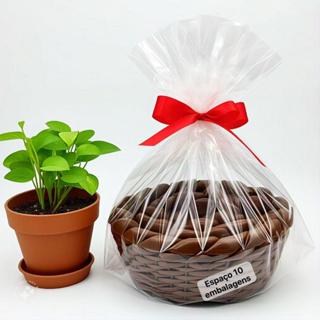 saco (35x45) P/ CESTA DE PRESENTE saco plástico totalmente transparente brilhante em Oferta na Shopee