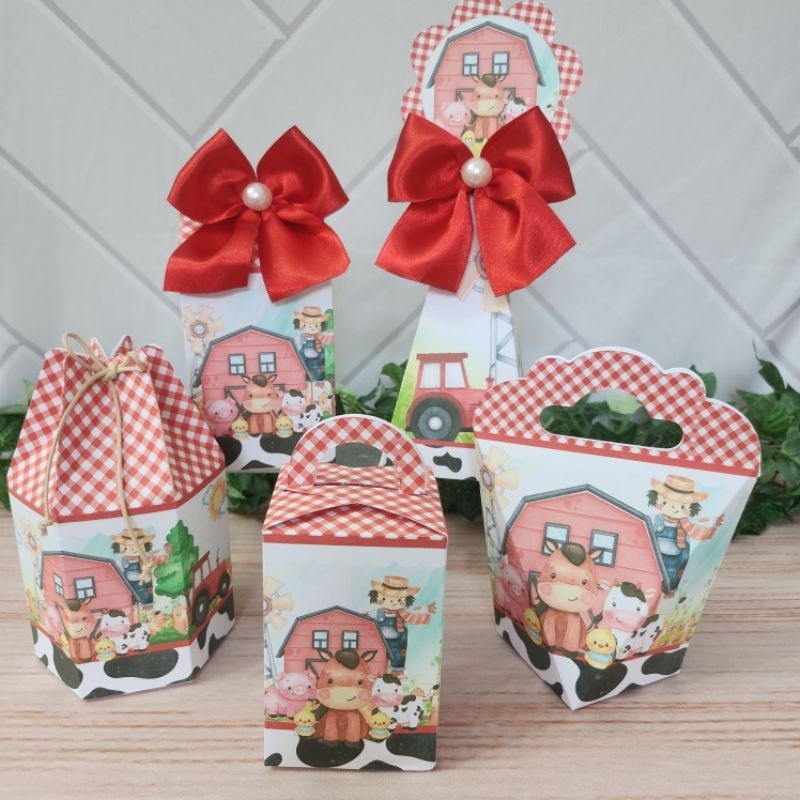 Fazendinha Vermelha Kit Personalizado Kit Festa l Lembrancinha l Aniversario l Caixinhas Personalizadas l Festa Infantil