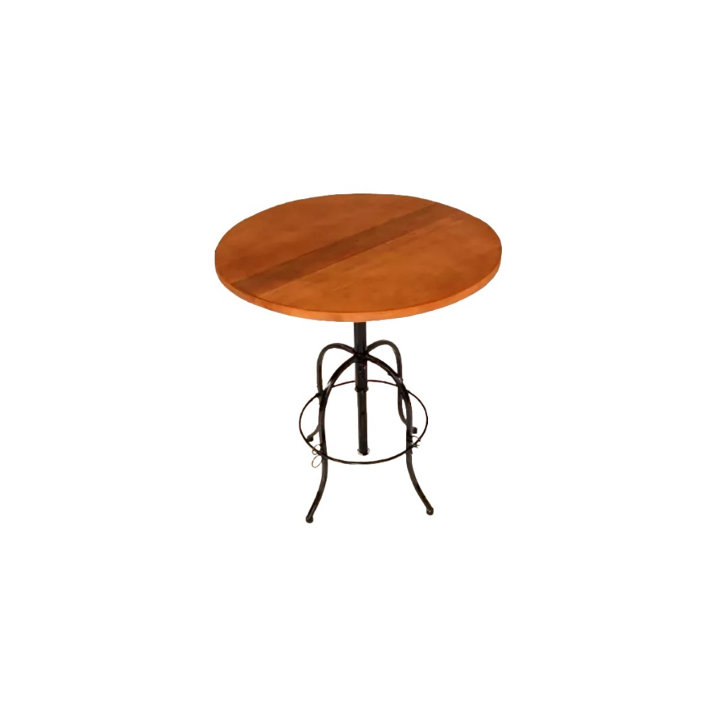 Mesa Bistrô Em Ferro E Madeira Tampo 70 CM Área Gourmet Altura De Balcão Cozinha Bar Pub Decoração