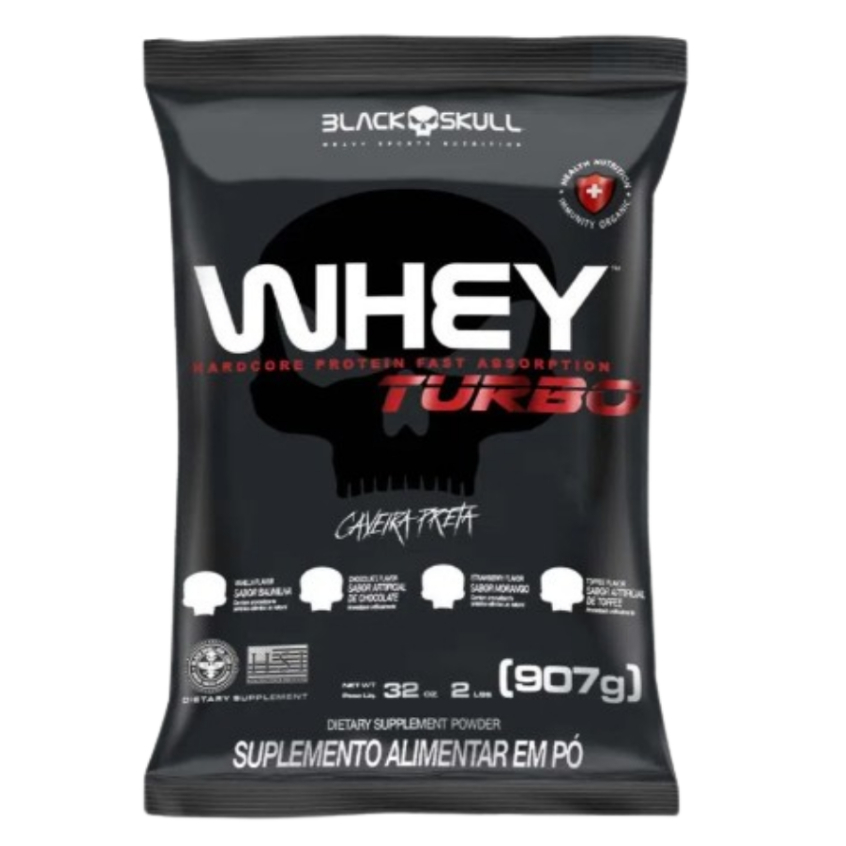 Novidade - Whey Turbo Refil - 907g - Blackskull em Oferta na Shopee