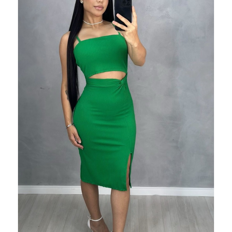 VESTIDO MIDI CRUZADO COM FENDA / VESTIDO MIDI COM BOJO COM FENDA 58