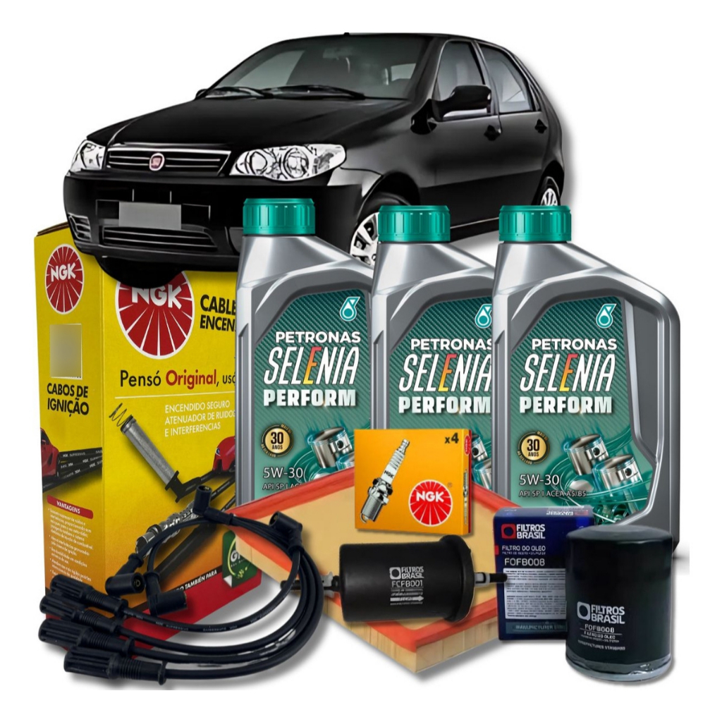 Kit Revisão - Óleo Filtros e Velas - Fiat Palio Fire 1.0 1.3 1.4 - 5W30 Sintético - Selenia em Oferta na Shopee