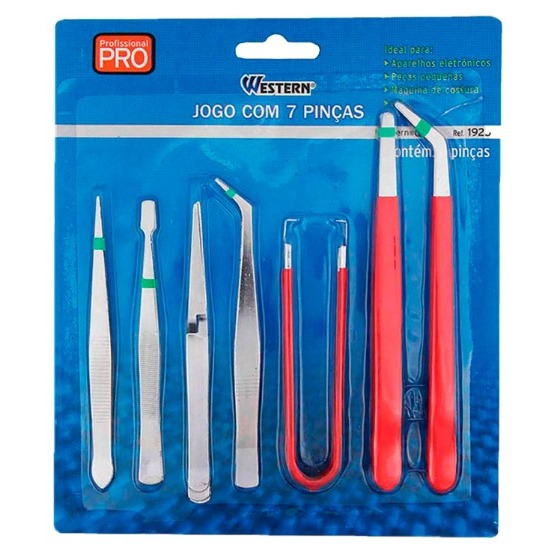 Pinças em Aço WESTERN Ferramenta para Reparos em Geral, artesãos, relojoeiros, Ourives e outros trabalhos manuais