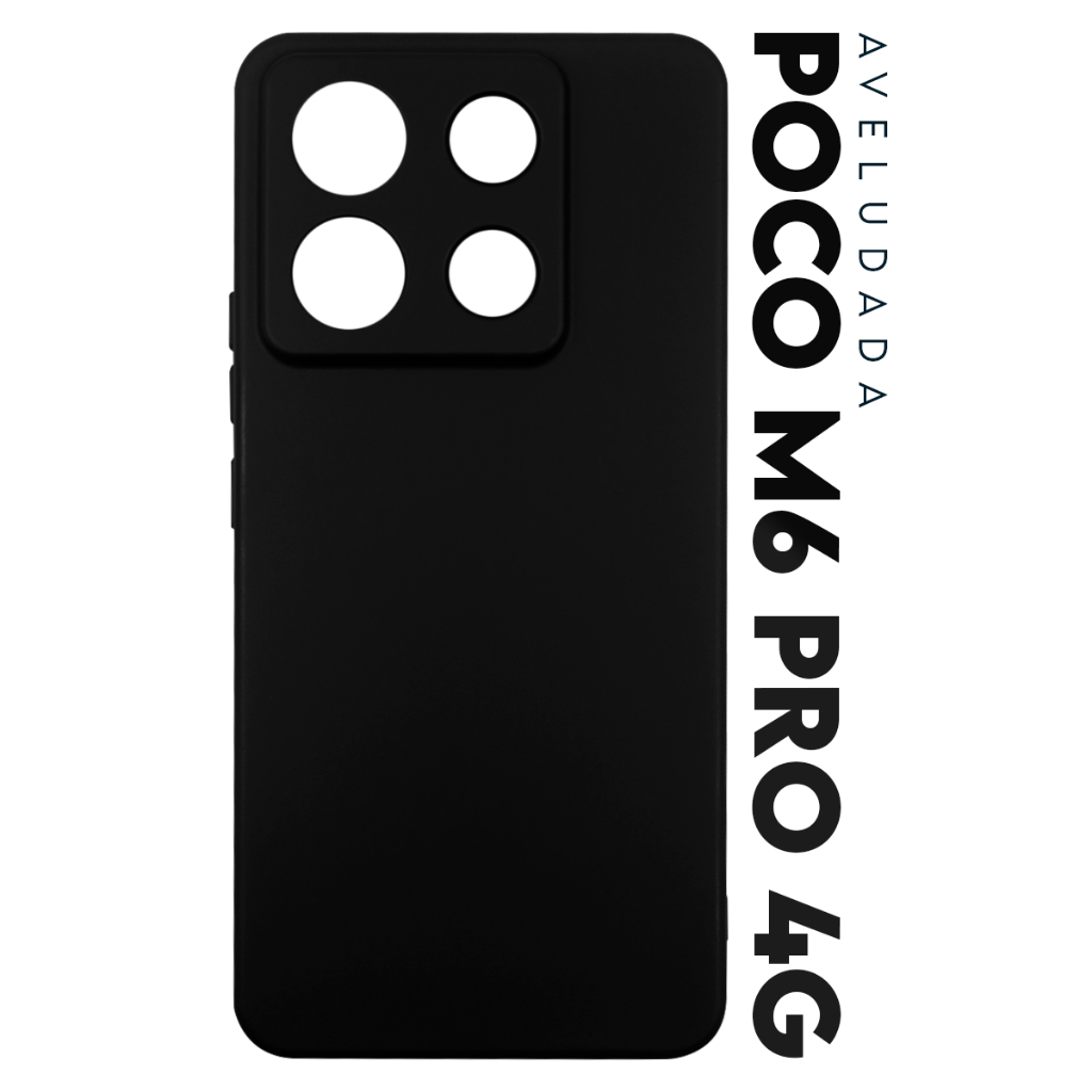 Capa Capinha Case Premium Silicone Aveludada Veludo Cover Xiaomi Poco M6 Pro 4g tela 6.67 pol.
