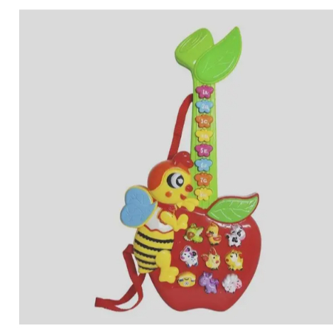 Guitarra Infantil Com Piano E Teclado Abelha Animais Dm Toys