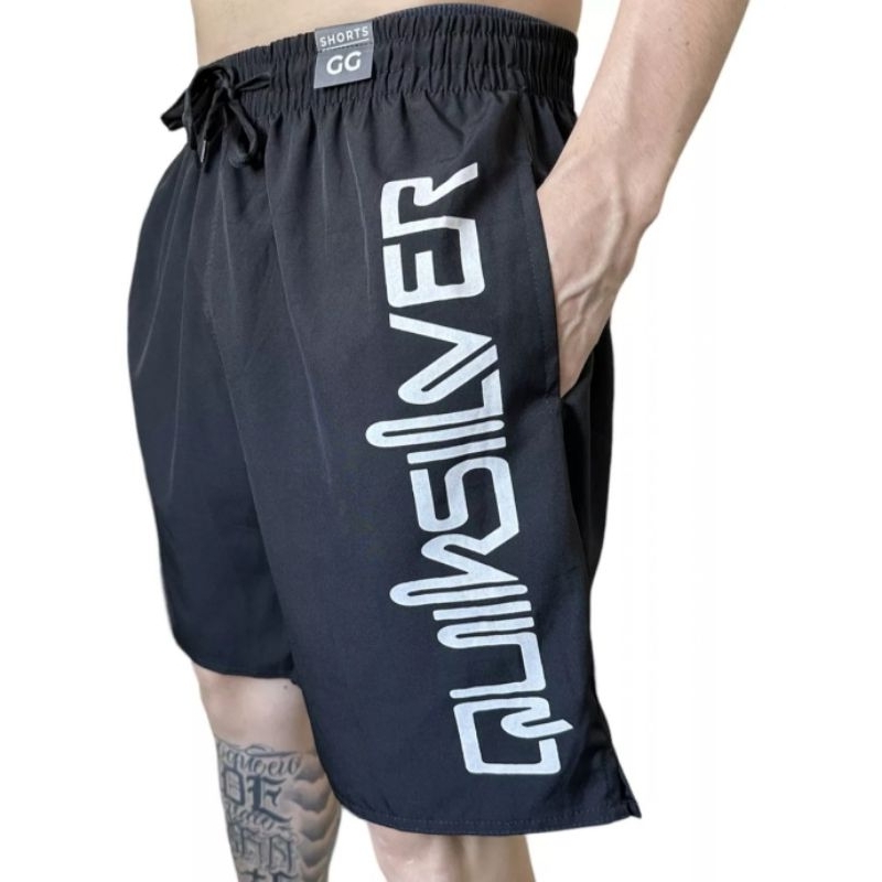 Bermuda QUIKSILVER LETREIRO Tectel Bolso Lateral Shorts Masculino Confortável em Oferta na Shopee