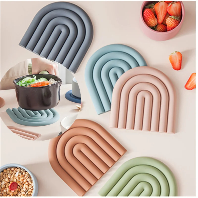 Descanso de Panela em silicone resistente protetor de mesa antiderrapante multifuncional