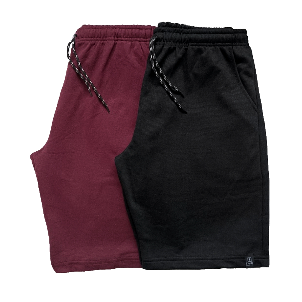 Kit 2 Bermudas Moletom Masculino Lisa com Bolso Regulável Confortável Treino Academia Casual M G GG