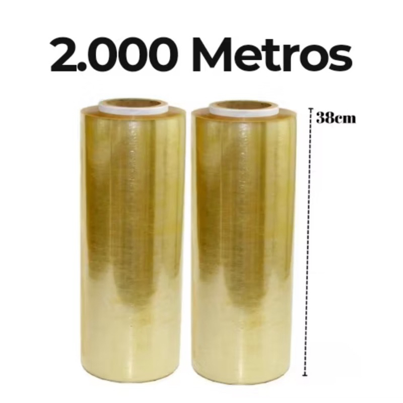 Kit Rolo Bobina Plastico Filme Pvc Esticavel Resistente 38cm X 1000m em Oferta na Shopee