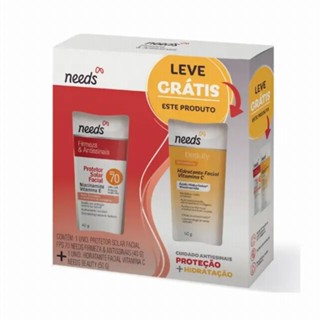 Kit Needs Protetor Solar Facial Firmeza e Antissinais FPS 70 40g + Hidratante Facial Vitamina C 50g em Oferta na Shopee