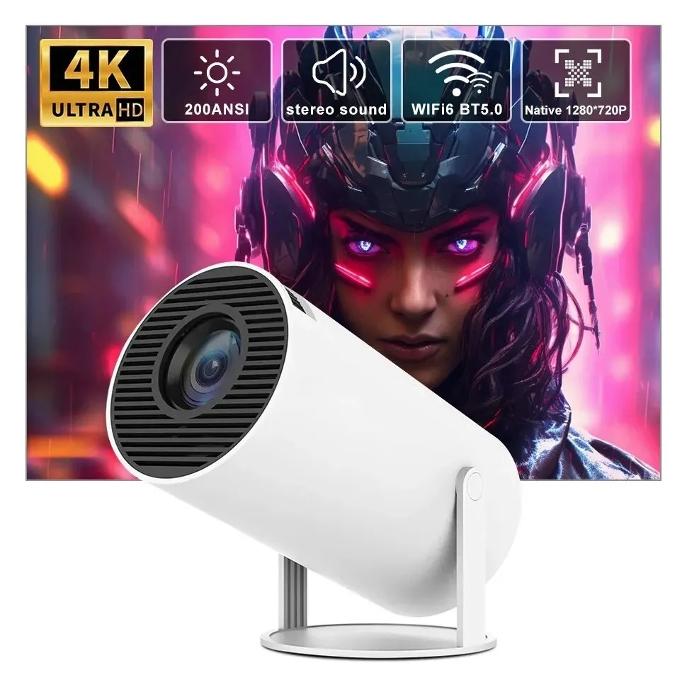 Projetor Wi-fi Portátil com Android, HDMI, bluetooth, espelhamento, Smart Cinema Hy300 FHD