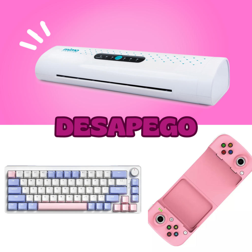 Desapego enjoei teclado mecânico ZA68, Laminadora Mimo Stamping A4, Controle gamepad D3