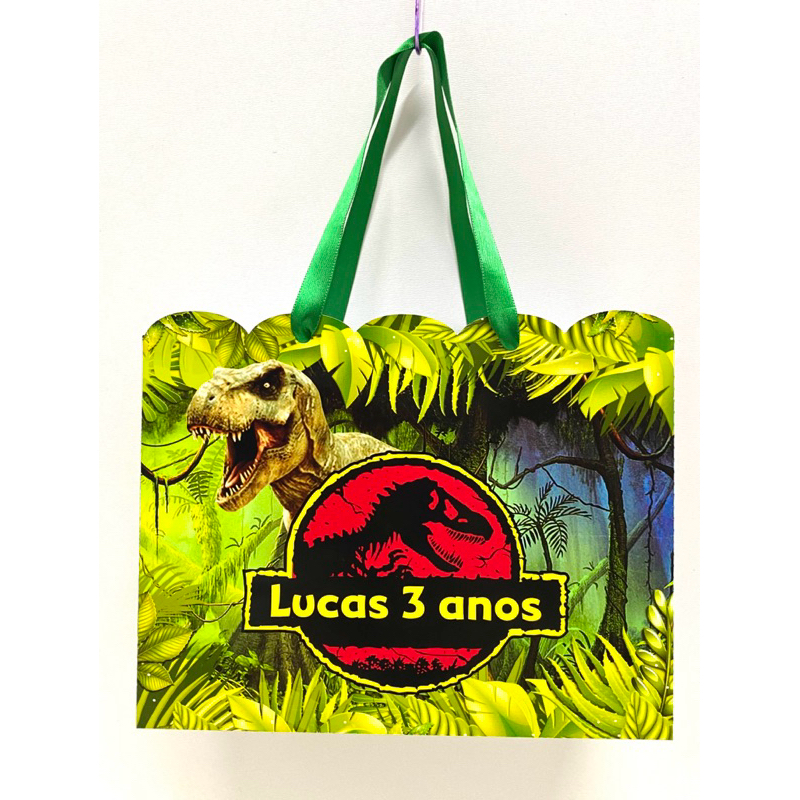 10 Sacolinhas Surpresa Dinossauro Jurassic Park Personalizado Lembrancinha (consulte outros temas)