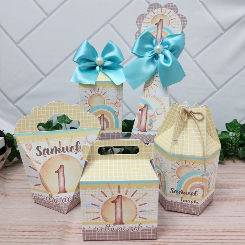 Primeira Volta ao Sol Kit Personalizado Kit Festa Lembrancinha l Aniversario l Caixinhas Personalizadas l Festa Infantil