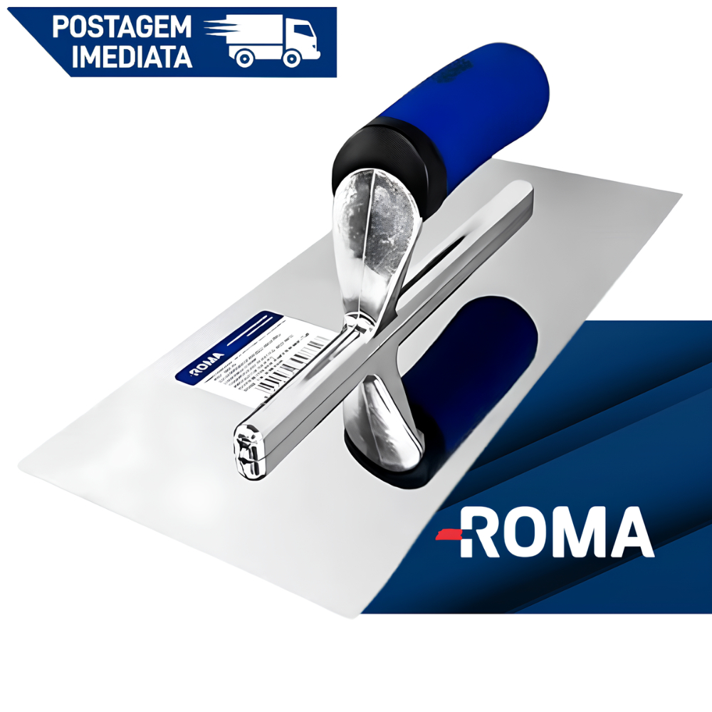 Desempenadeira Aço Inox Lisa Pro 12X28CM Para Textura Desempenadeira Para Reboco ROMA 66010 em Oferta na Shopee