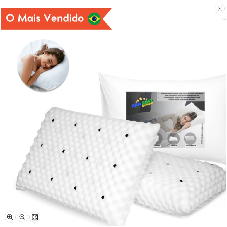 KIT Travesseiro Magnético Anti Ronco Alivia Dor Ortopédico Massageador Anatomico ENVIO IMEDIATO