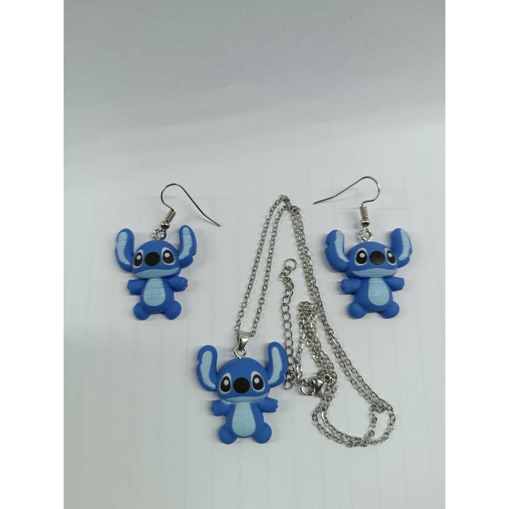 Conjunto Ohana Mimos Brinco E Colar Stitch E Angel Resina em Oferta na Shopee