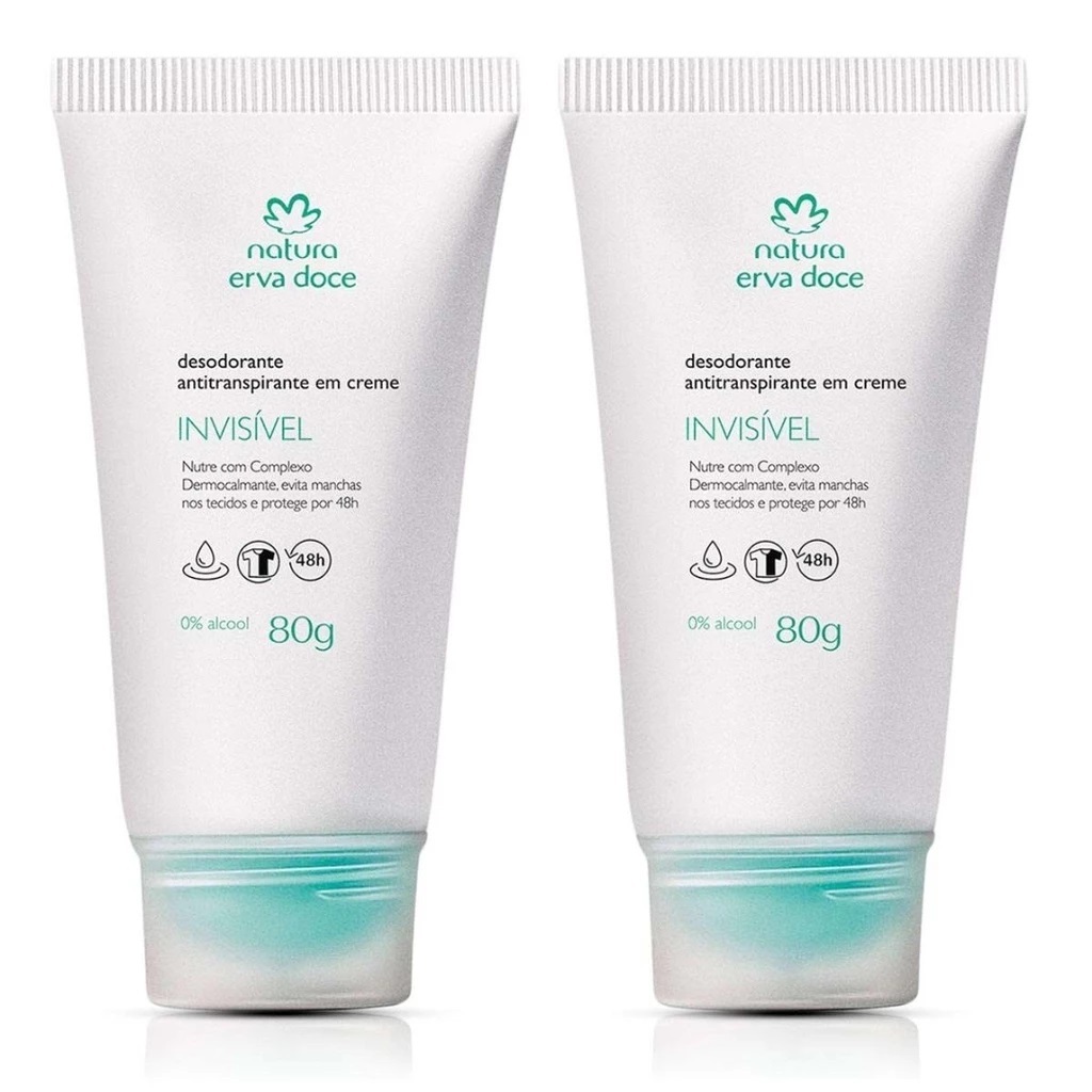 Natura Desodorante Antitranspirante em Creme Erva Doce, Pele Uniforme 2 unidades s/ caixa