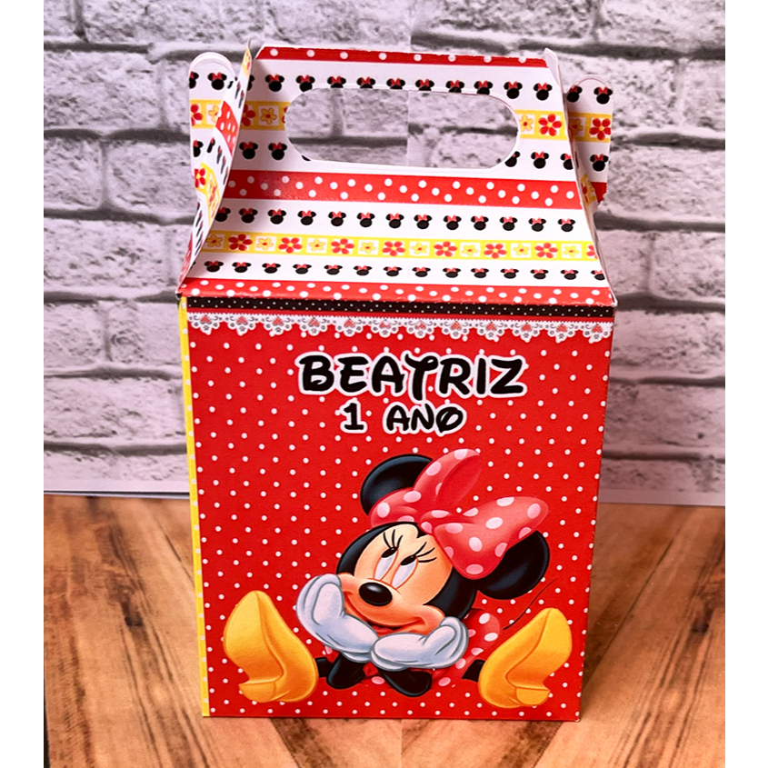 20 Caixinha Surpresa Minnie Vermelha Personalizadas Para Festa  Maletinha Com Nome e idade em Oferta na Shopee