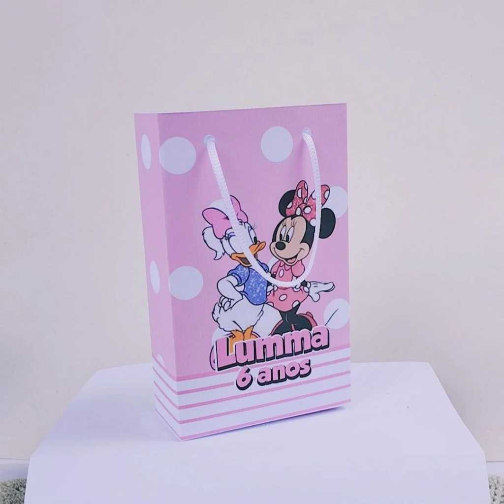 Kit Sacolinha Surpresa Festa Infantil Personalizado MINNIE E MARGARIDA | Lembrancinhas | Aniversário | PEGUE E MONTE