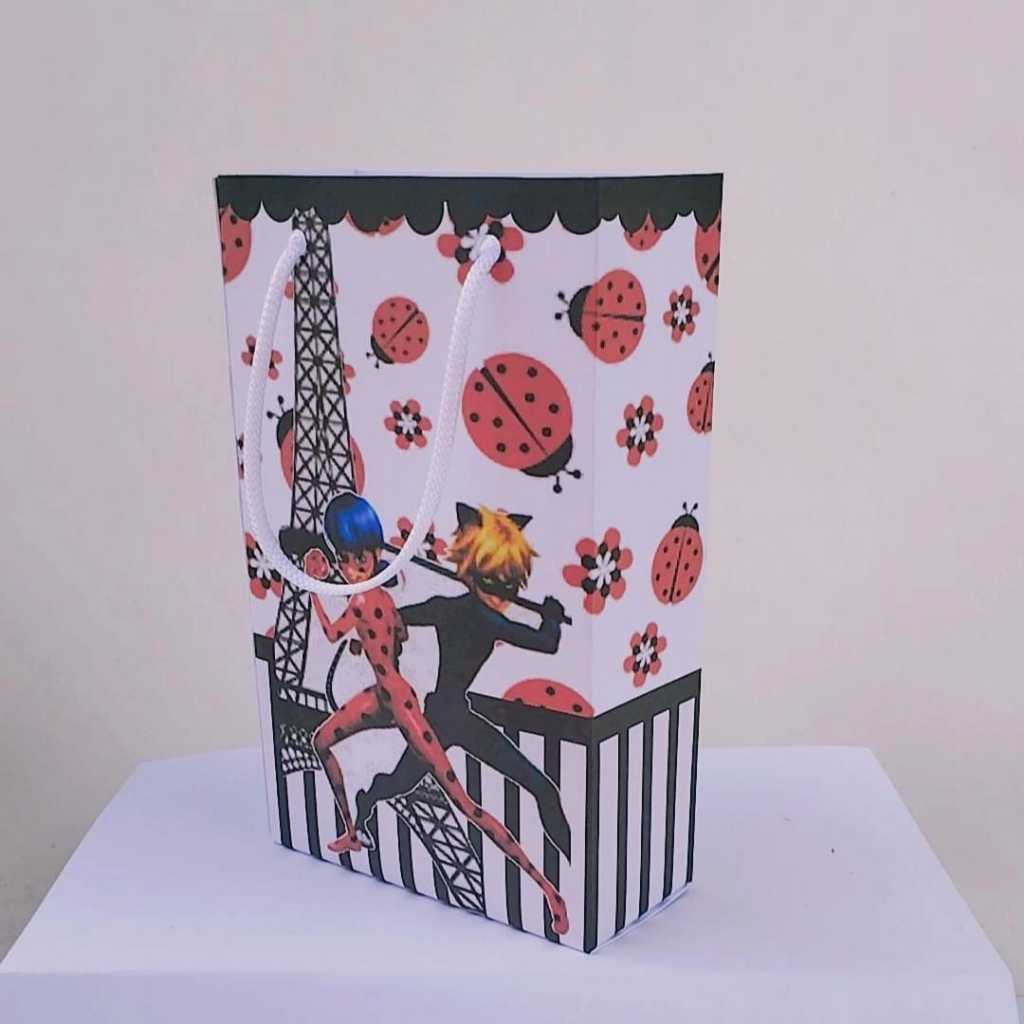 Kit Sacolinha Surpresa Festa Infantil Personalizado LADY BUG Lembrancinhas Aniversário PEGUE E MONTE