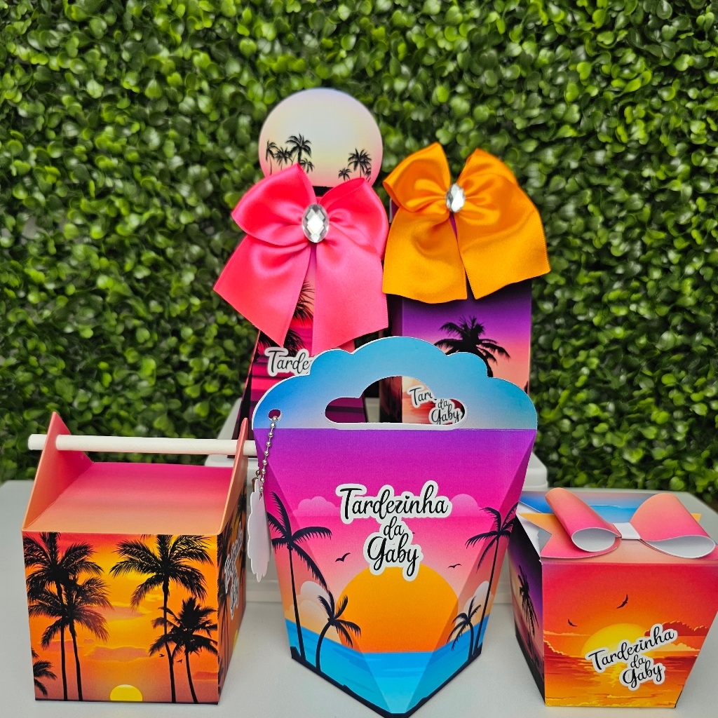 Kit Caixa Montada TARDEZINHA - Personalizados - Festa infantil - Aniversário - Lembrancinha