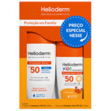 KIT FAMÍLIA HELIODERM SUNCARE PROTETOR SOLAR FPS 50 COM 200ML + PROTETOR SOLAR KIDS FPS 50 COM 120ml
