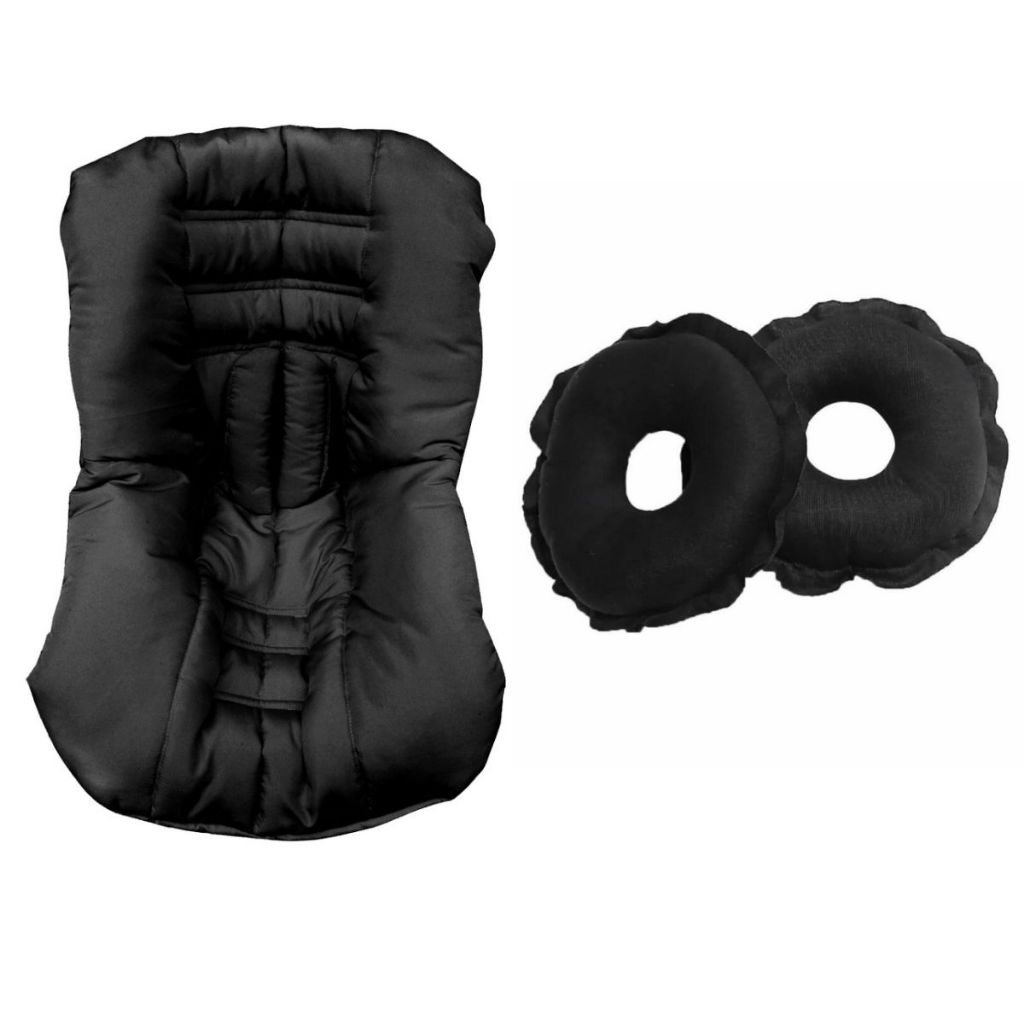 Capa Para Bebê Conforto Acolchoada Até 13Kg + 1 Par de Rosquinha P/ Amamentação Macia Várias Cores