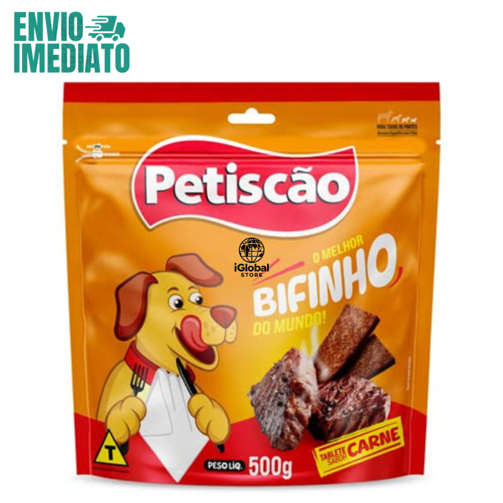 Bifinho Caes Petiscão Petisco Tablete Sabor Carne ou Frango 500g - ENVIO IMEDIATO