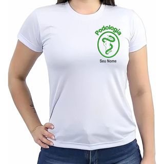 Camiseta Podologia Feminina Brasão com Nome