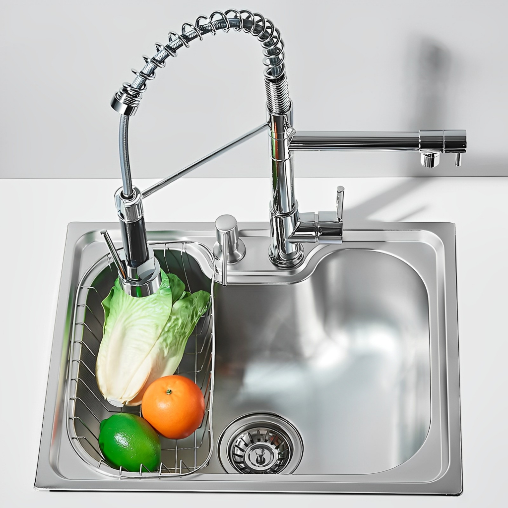 Cuba cozinha gourmet de pia aço inox 60 X 42 X 21CM Com Acessórios e Torneira Go