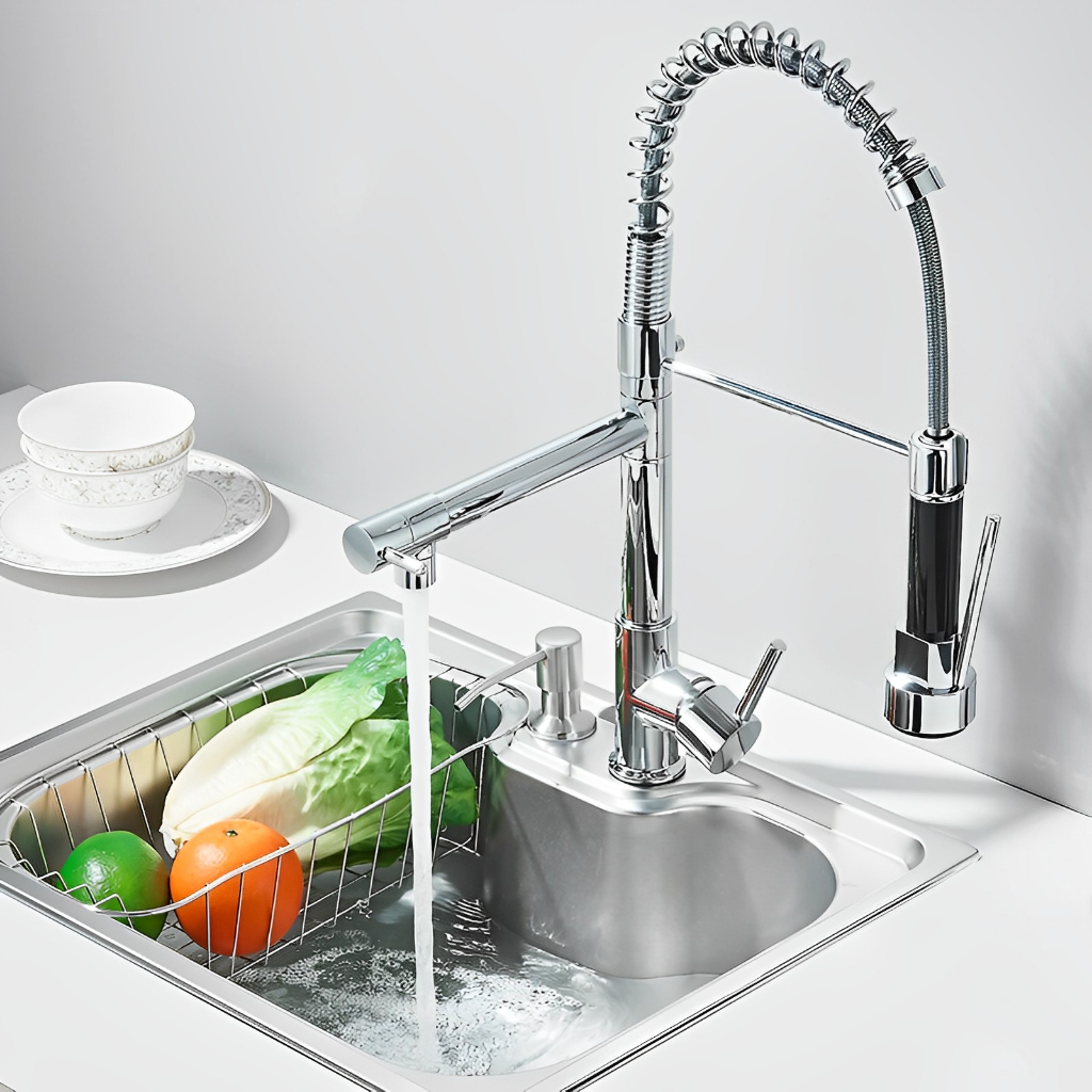 Cuba cozinha gourmet de pia aço inox 60 X 42 X 21CM Com Acessórios e Torneira GourmetMonocomando Dupla alavanca — imagem 2 de 2
